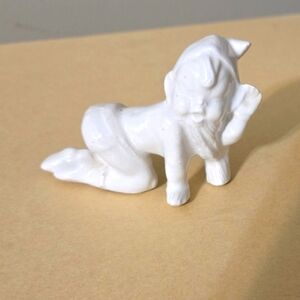 Vintage White Ceramic Pixie Elf Figurine